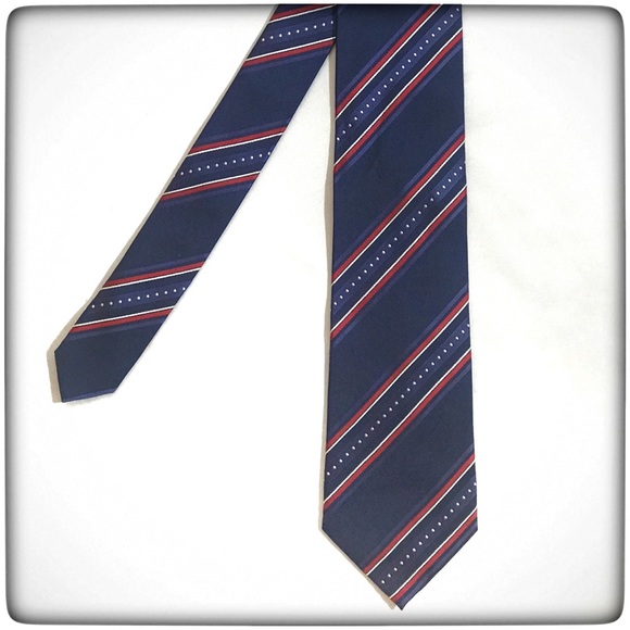 Ben Sherman Other - Ben Sherman 100% Silk Handmade Red White Blue Tie