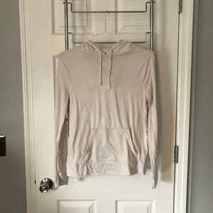Cream and white striped lightweight hoodie