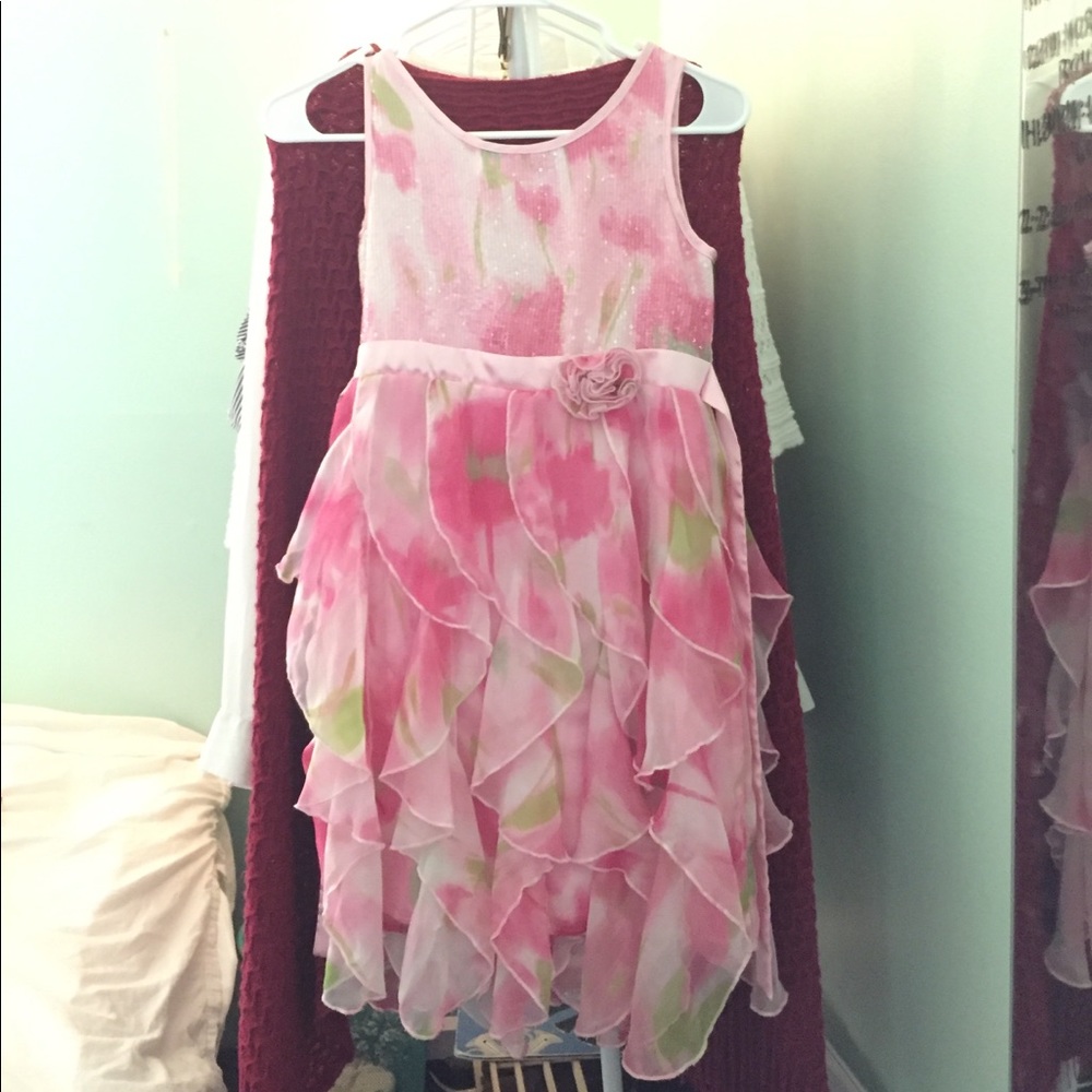 Pink Flower Style Kids Dress