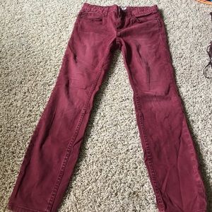 Red Free People Jeans with calf zipper