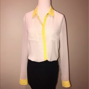A/X white sheer long sleeve blouse