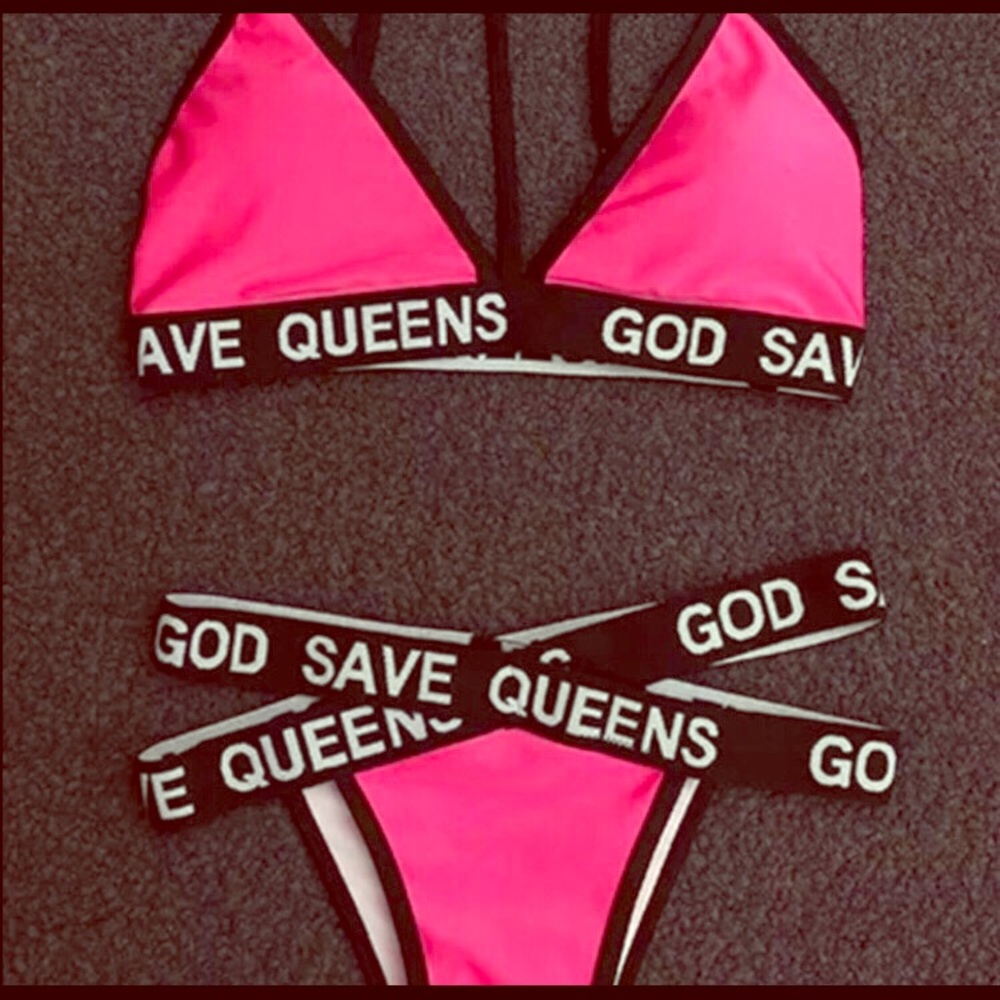 VS Super Hot God Saves Queens Bikini Pink & Black