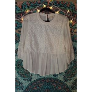 Francesca's white flowy top