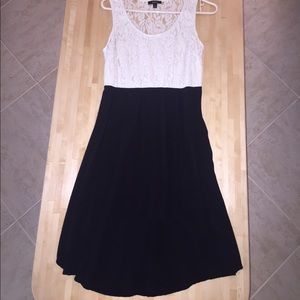 Black and creme high low dress
