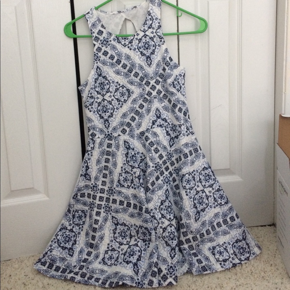 Blue patterned dress