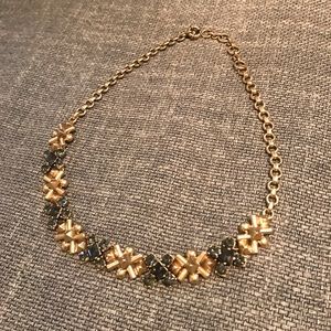 Elegant J. crew blue and gold statement necklace