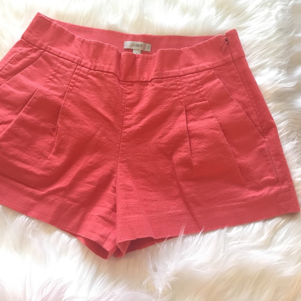 J.Crew Coral Pink Pleated Shorts Size 2 Preppy Summer Vacation