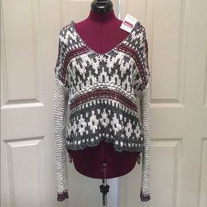Free people Knit Sweater Blouse Pullover new sz XS