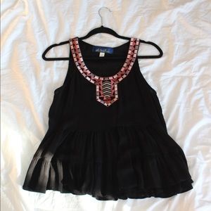 Black tank top blouse