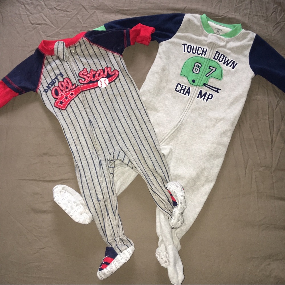 Bundle of 2 boys footed pajamas