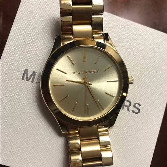 Slim-runway Gold-toned stainless steel MK watch - Picture 3 of 4