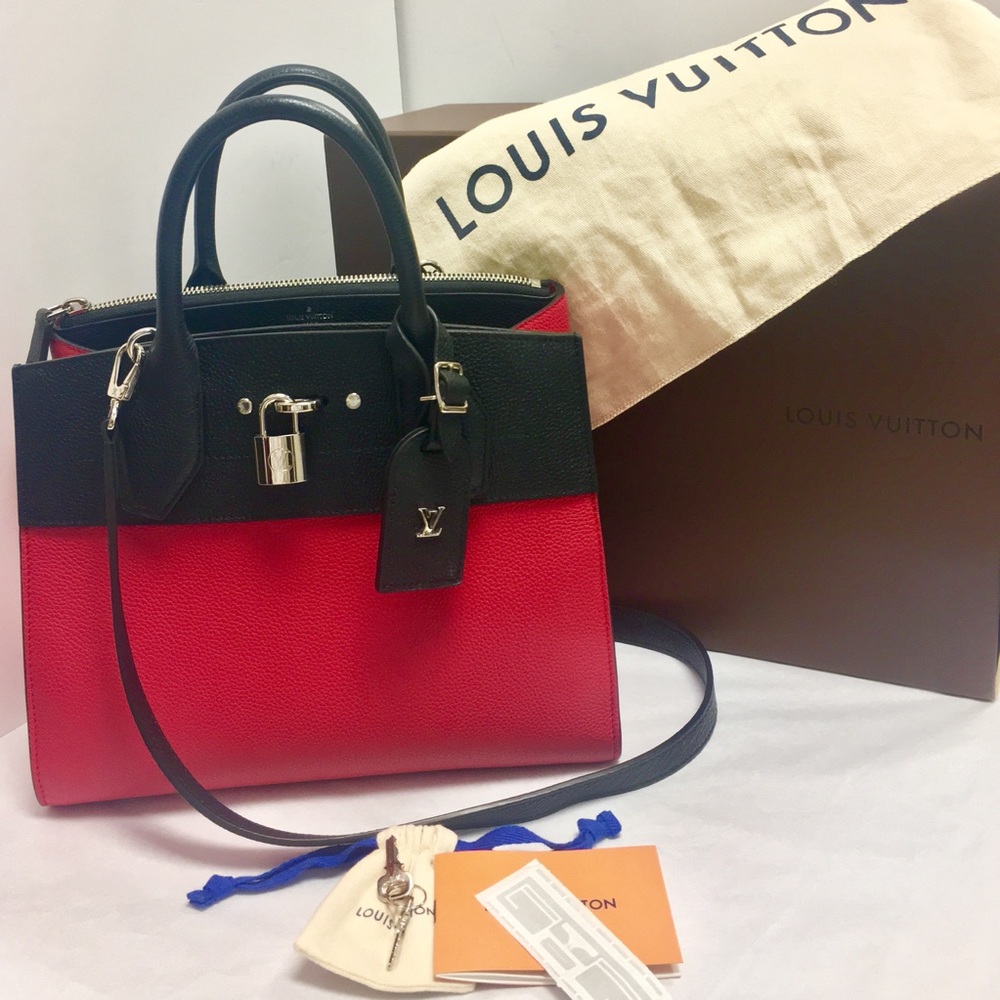 ♦️sold♦️Louis Vuitton Red & Black PM City Steamer