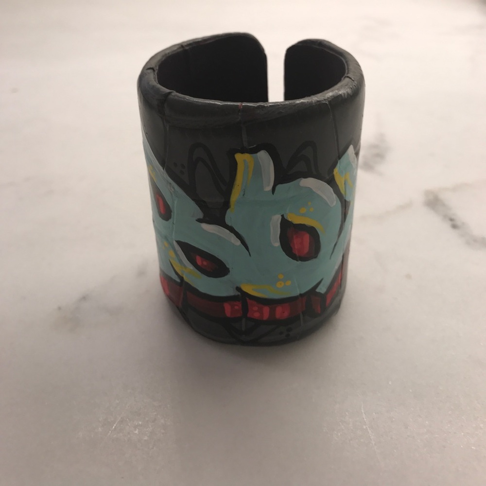 Hand painted alligator cuff bracelet