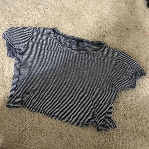 forever 21 black+white striped crop top