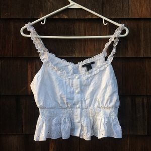White Eyelet Crop top