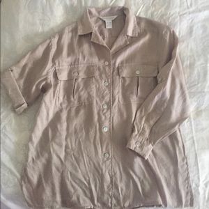 Casual Corner Linen Tunic/Blouse - Size S