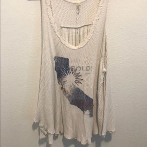 Free People Waffle Knit Tank Top Shirt