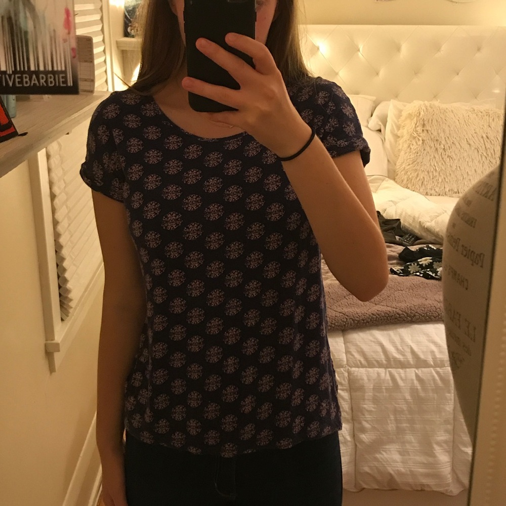 Floral high-low shirt with zipper