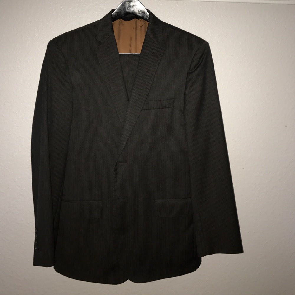 Jos Banks brown suit.