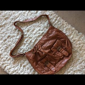 Brown shoulder satchel purse