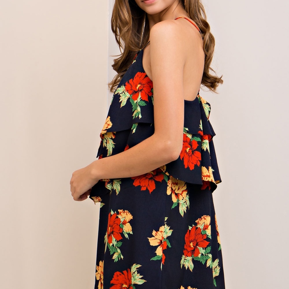 Floral Double-Layer Lace-Up Dress NWT *HOST PICK* - Picture 2 of 3