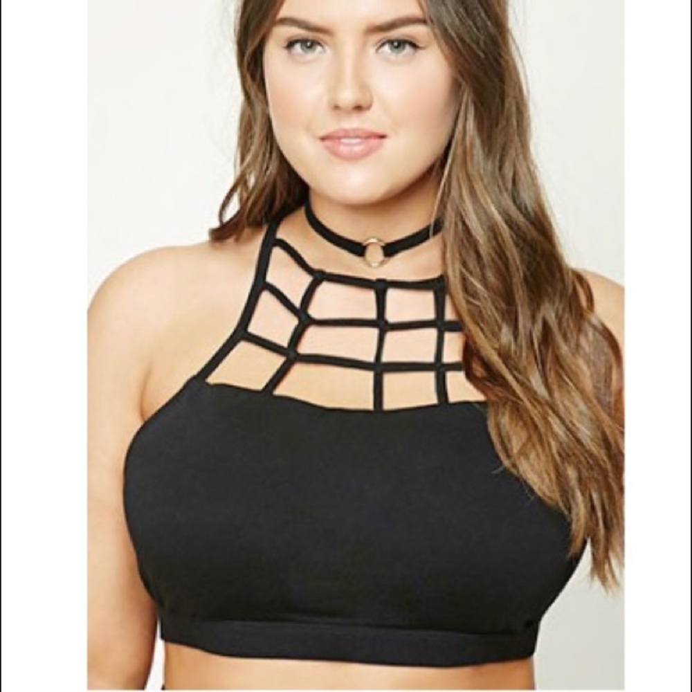 Plus Sized Caged-Front Bralette