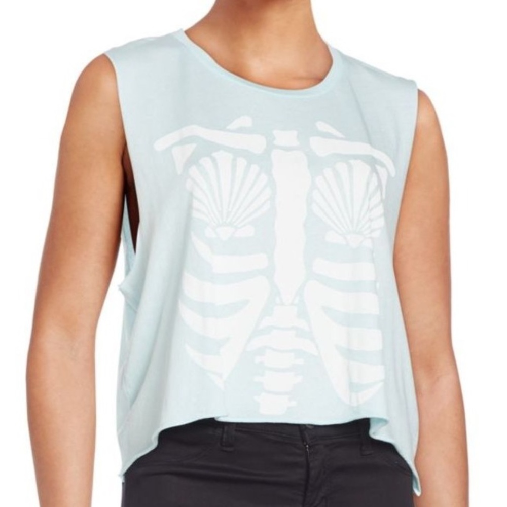 Wildfox rare Mermaid Skeleton Graphic Tank Top XS