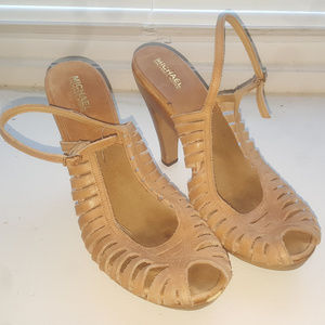 Michael Kors Peep toe slingback platform pumps