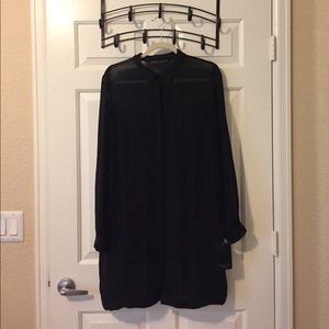 Zara Sheer Sleeve Shirt Dress