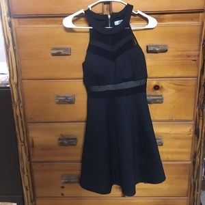 Black dress, with mesh panels