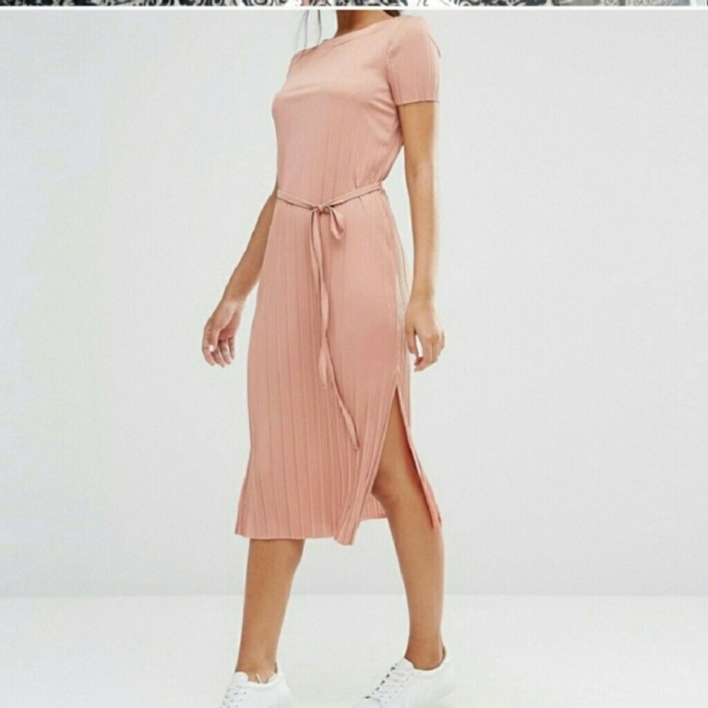 NWT River Island Pink Wrap Dress with Slits