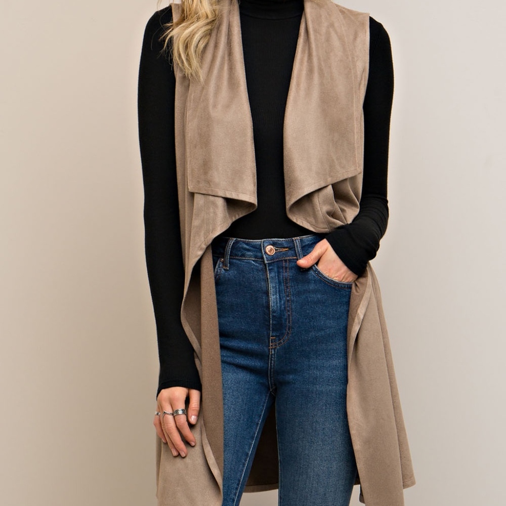 Suede Draping Vest by Entro  NEW!  NWT