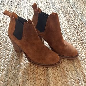 Maje Suede Camel Bootie Sz 8 (39 European)