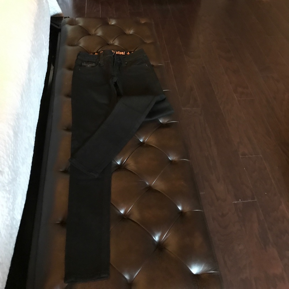 Rock Revival Solid Black skinny jeans size 24
