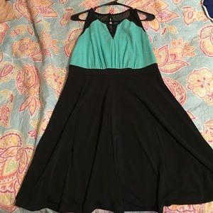 Black and Mint Green Party Dress