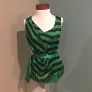 Emerald Green and Black Striped Top