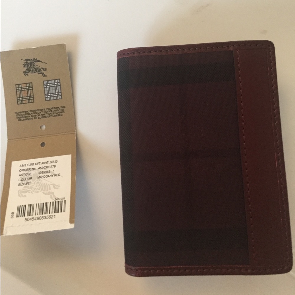 Burberry men's horseferry red mahogany wallet