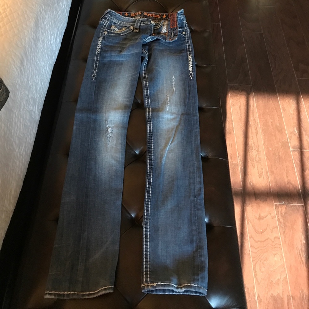 Rock Revival straight cut denim jeans size 24.