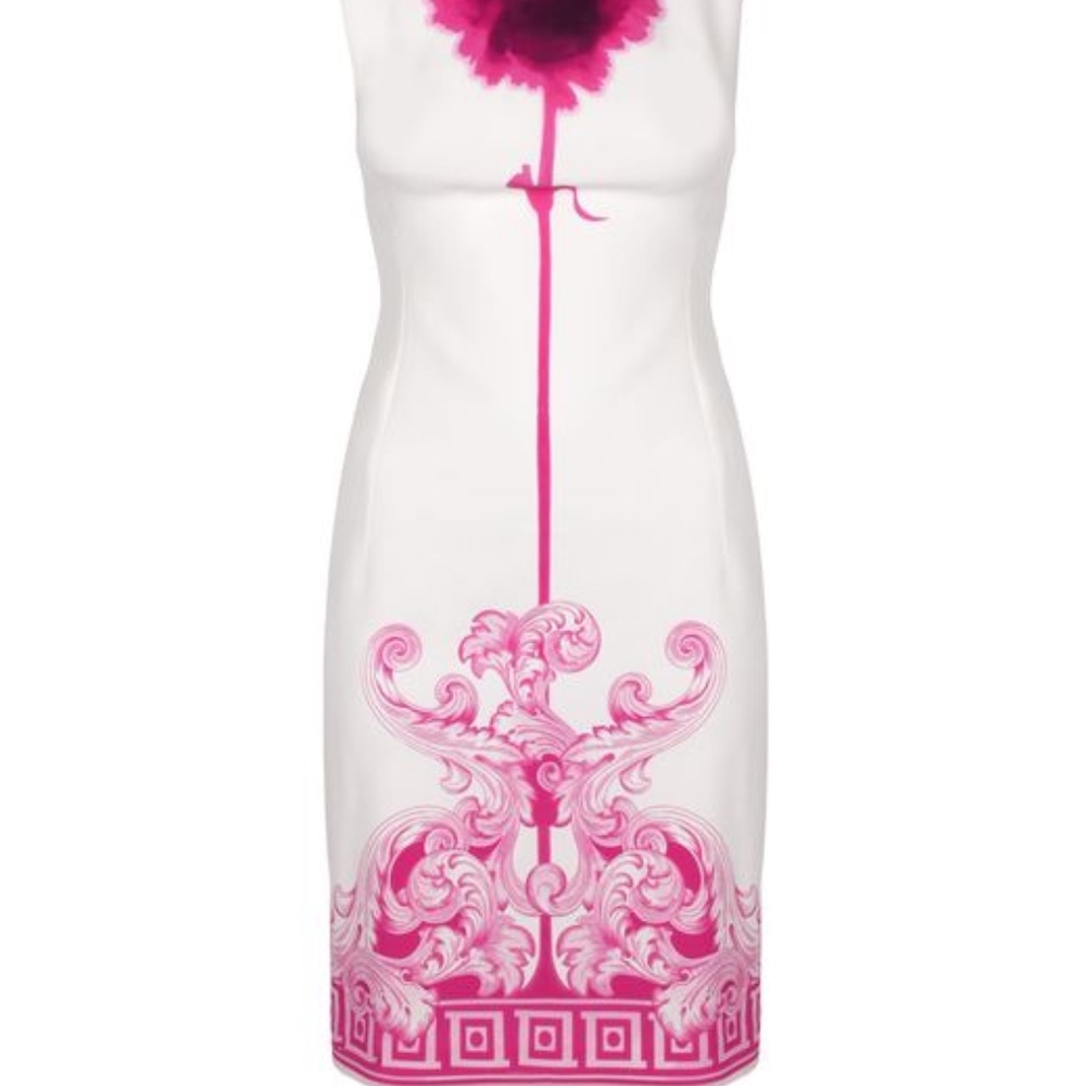 NEW VERSACE Classic Shift dress - Pink/White