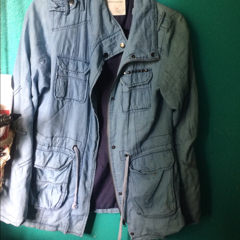 Denim zip up jacket