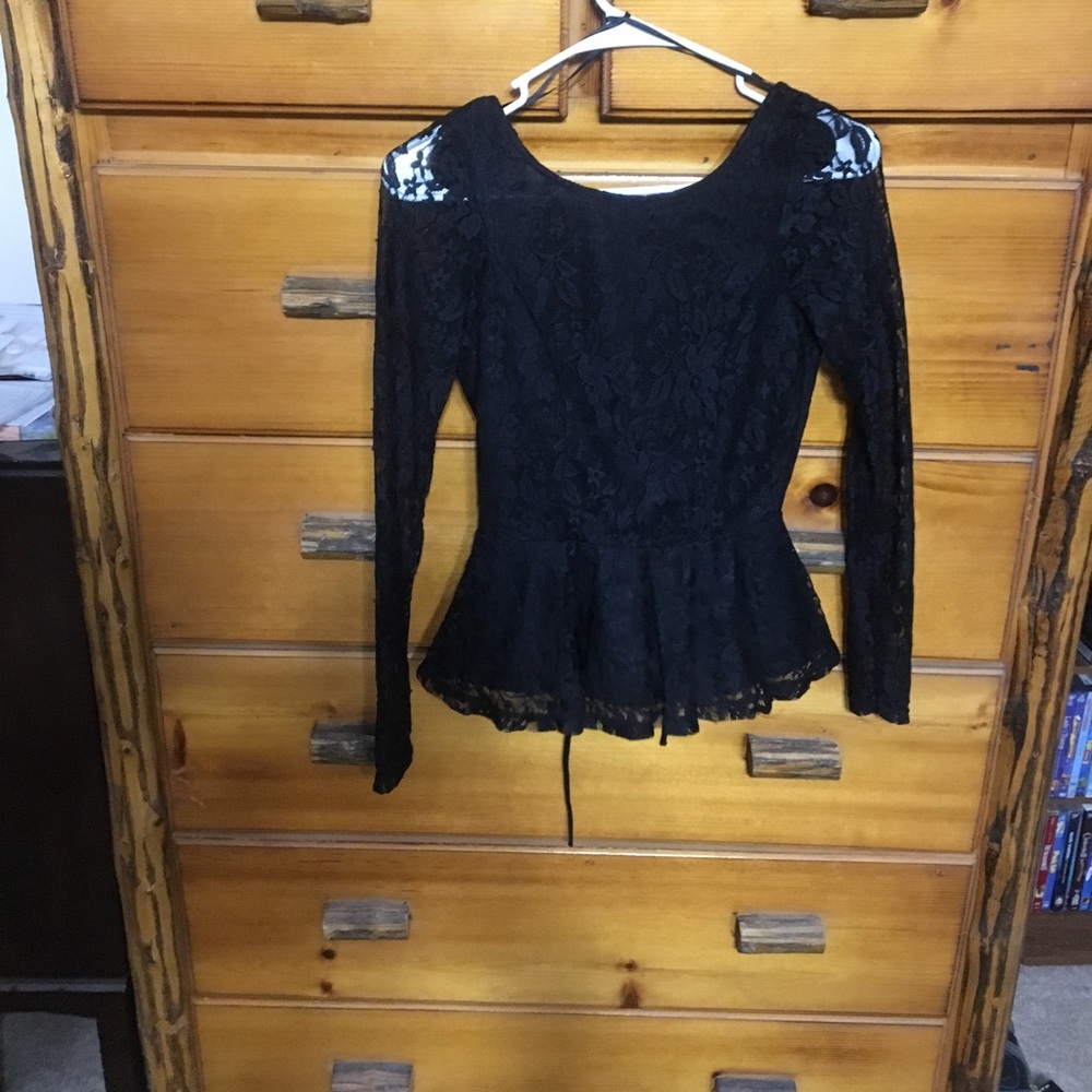 Lace peplum top