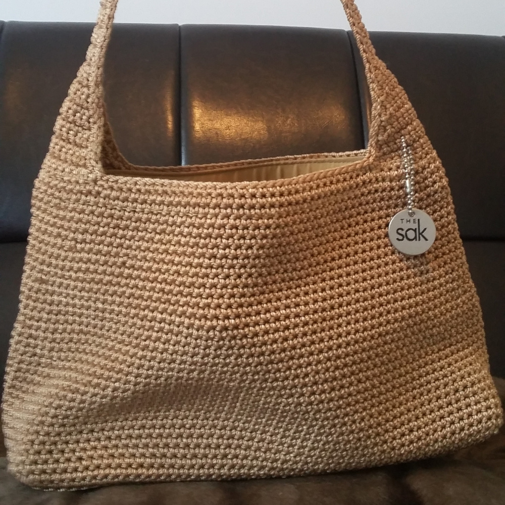 Authentic The Sak Tan Woven Crochet Handbag