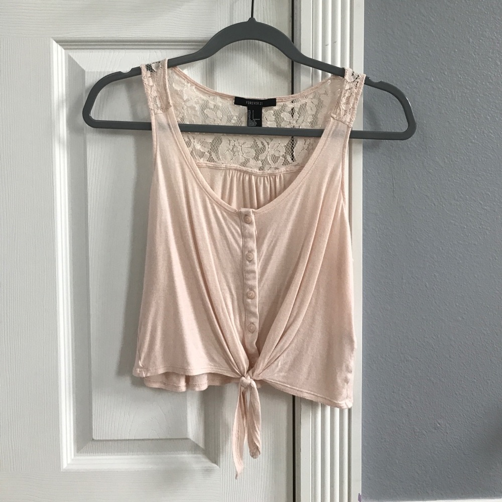 Pink Lace Tank Top