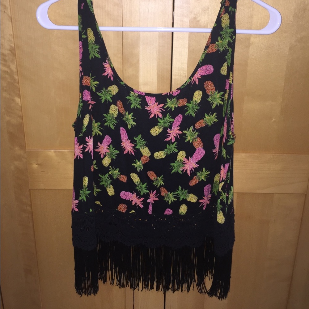 Multi Colored Pineapple Crop Top