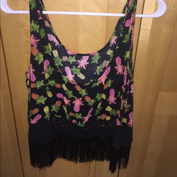 Multi Colored Pineapple Crop Top - Picture 2 of 2