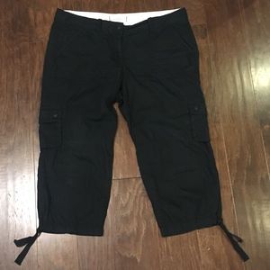 LOFT Black Cargo Cropped Pants - Sz 12