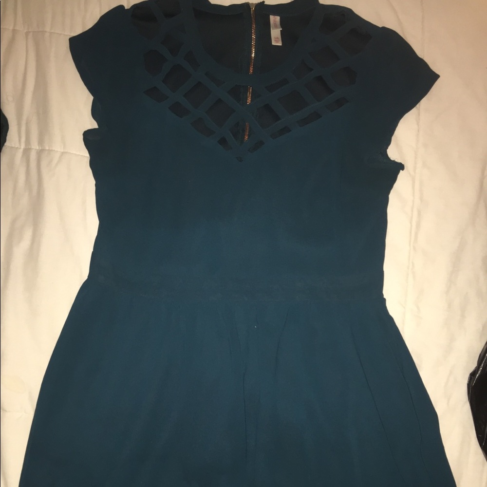 Greenish blue flirty dress