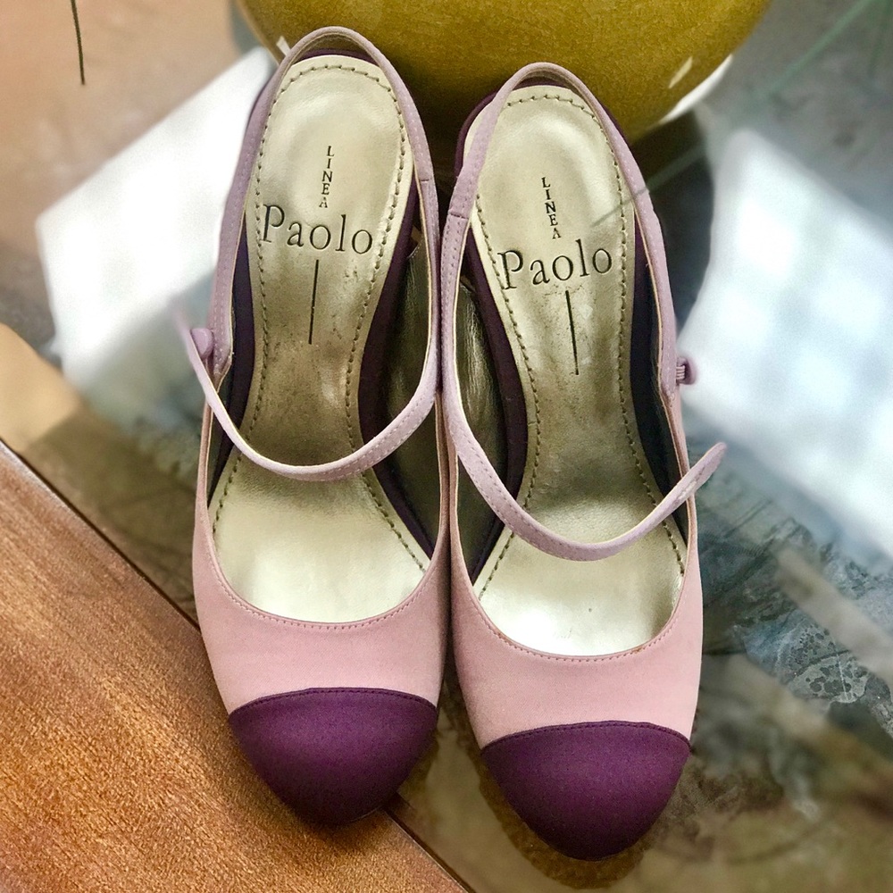 Linea paolo purple slingback high heel size 4