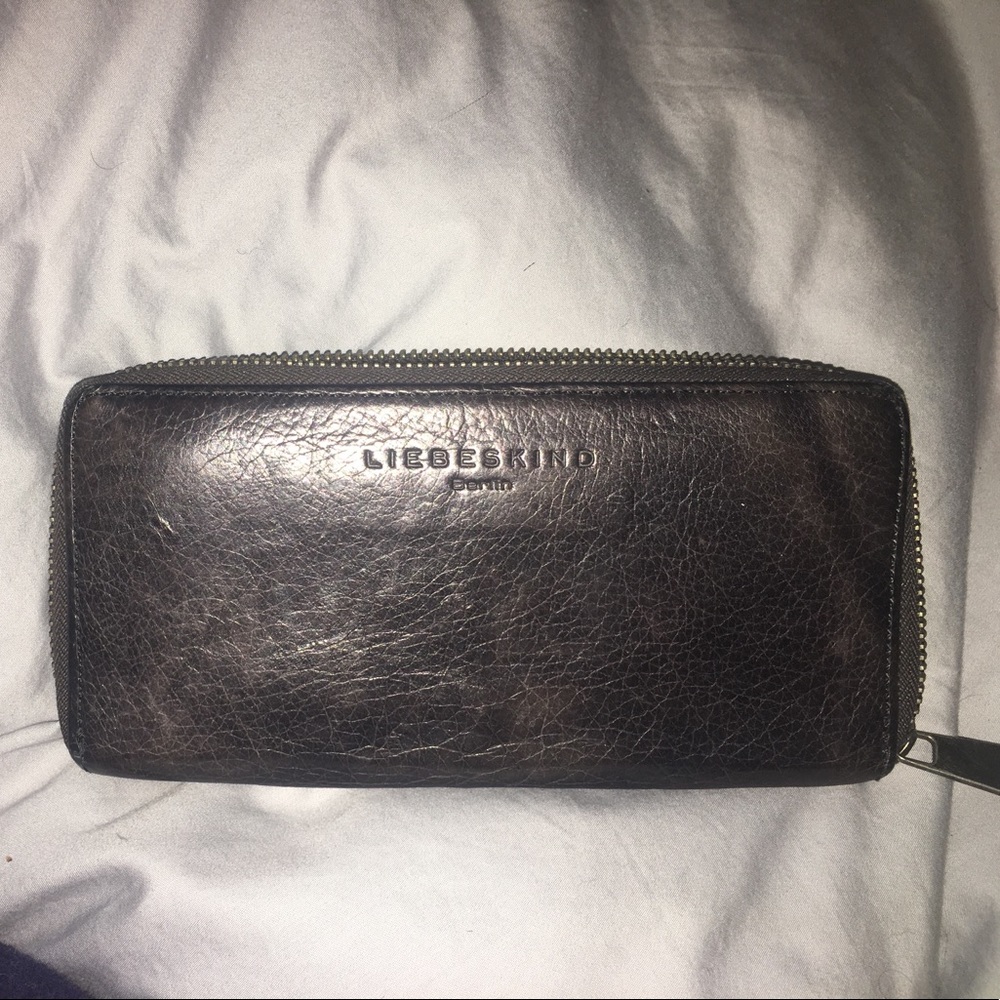 Liebeskind genuine grey leather zip wallet
