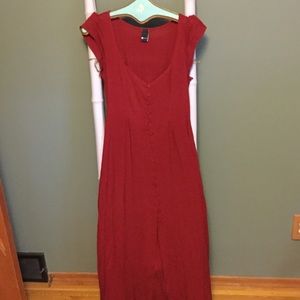 Deep red free flowing dress